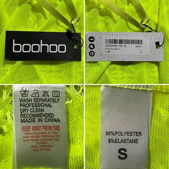 Boohoo Bodysuit Neon Lace Premium S - Picture 6 of 11